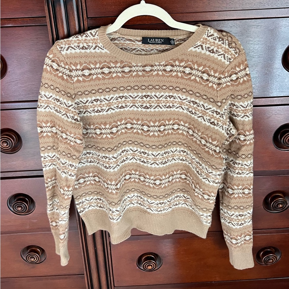 Ralph Lauren Tan Patterned Sweater